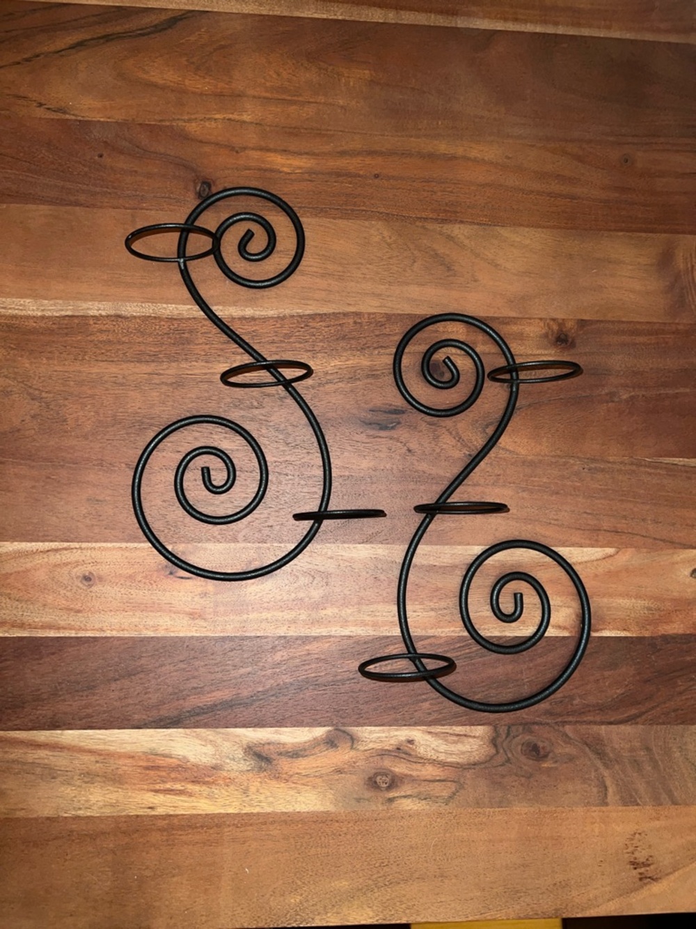 Black Metal Spiral Wall Candle Holders - Set of 2